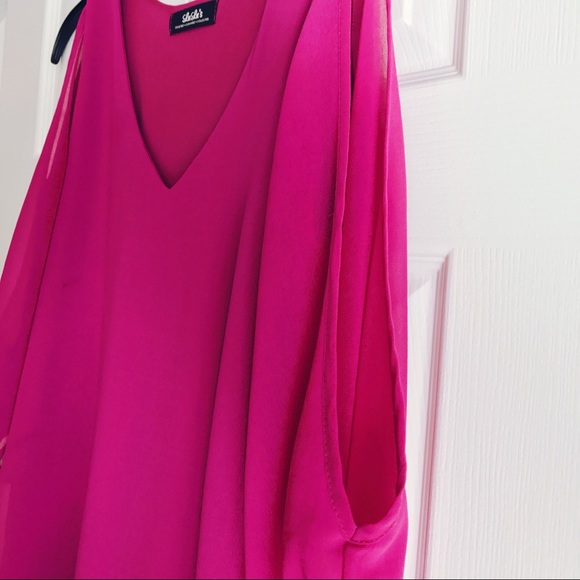 Lulus magenta open shoulder dress - Picture 2 of 2